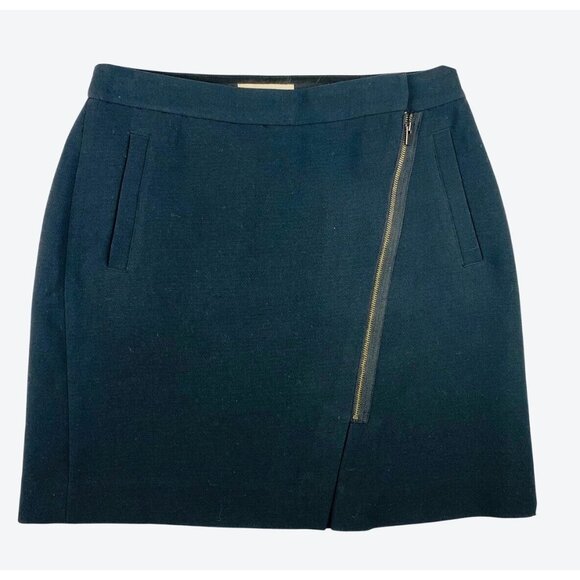 Banana Republic Womens Black Asymmetrical Zip Mini Skirt Size 6 - Picture 1 of 15